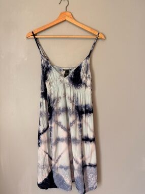 Lucky Brand Tie-Dye Spaghetti Strap Camisole - Navy and White